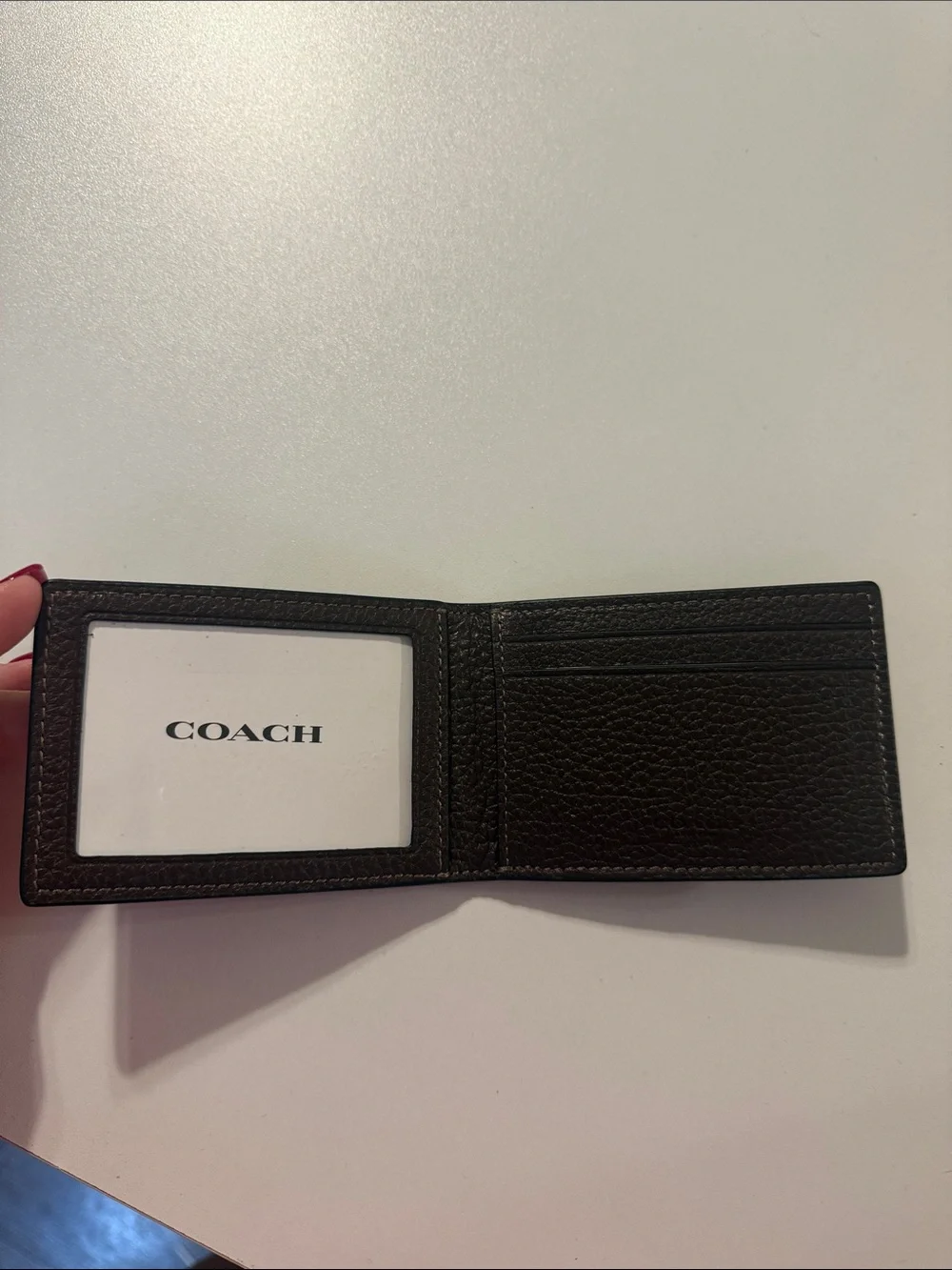 Coach Black Pebbled Leather Bifold Wallet